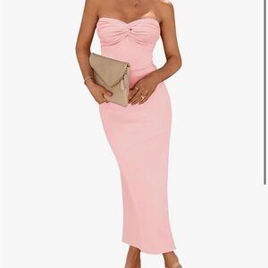 Elegant Pink Strapless Dress